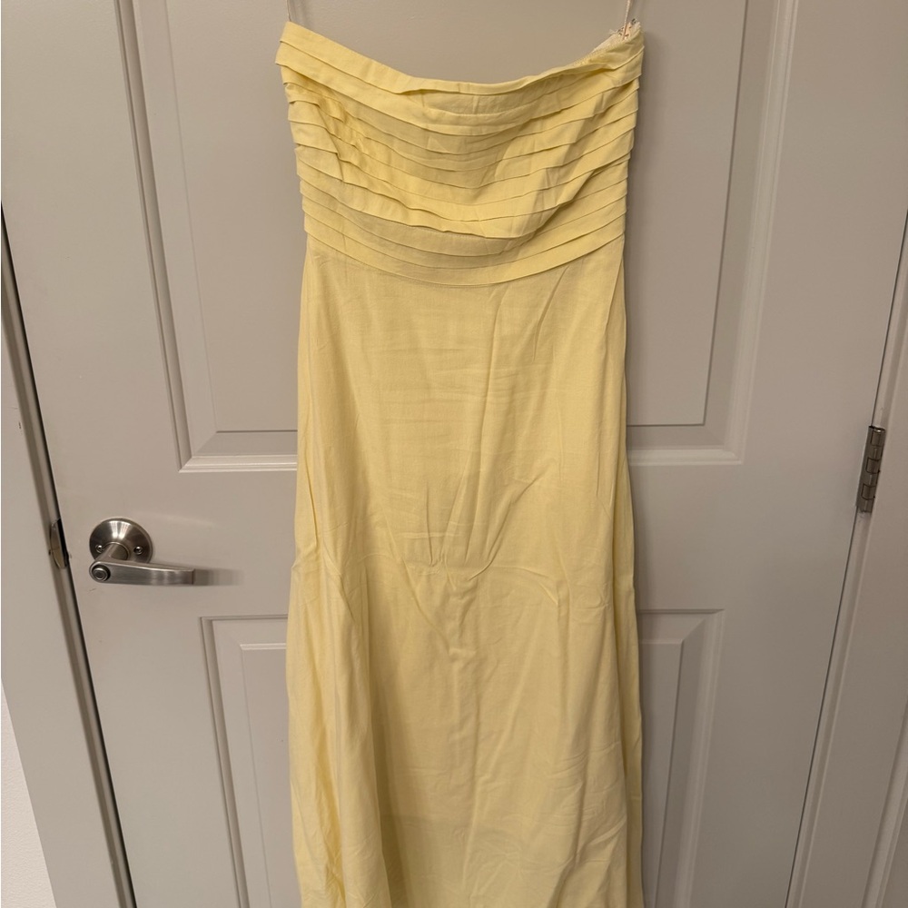 Petal & Pup Strapless Yellow Maxi Dress